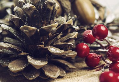Christmas mum ve önemsiz şey antika arka plan
