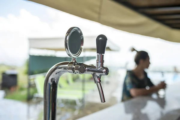 close-up of beer equipment