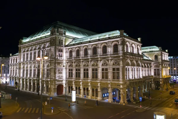 Vienna Áustria Arpil 2018 Ópera Estatal Viena Noite Áustria — Fotografia de Stock