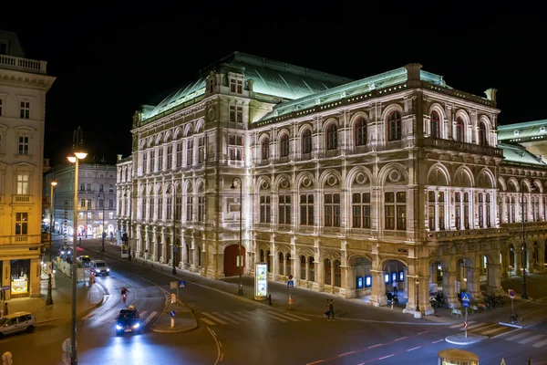 Wien Österreich Arpil 2018 Wien State Opera House Night Österreich — Stockfoto