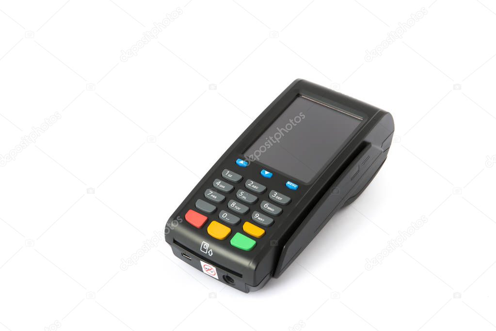payment terminal  on white background