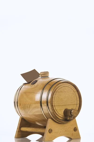Dřevěný Dubový Sud Alkohol Víno Pivo Koňak Brandy — Stock fotografie