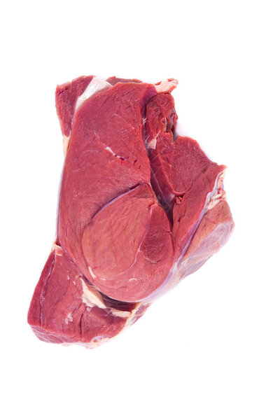 fresh raw beef isolated on white background