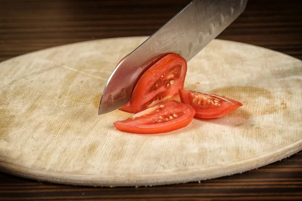 Tomaten Auf Einem Hölzernen Hintergrund Stillleben — Stockfoto