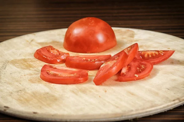 Tomaten Auf Einem Hölzernen Hintergrund Stillleben — Stockfoto