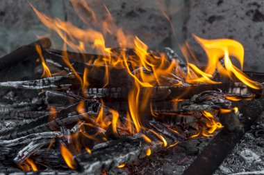 ahşap yangın Barbekü. Arka plan olarak resim