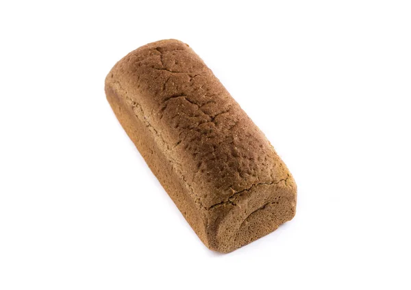 棕色黑麦面包查出在白色背景 — 图库照片