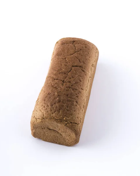 Καφετί Ψωμί Σίκαλης Που Απομονώνονται Λευκό Φόντο — Φωτογραφία Αρχείου