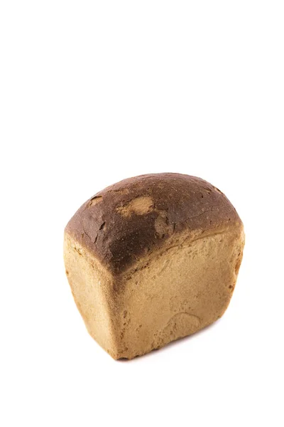 Brunt Bröd Isolerad Vit Bakgrund — Stockfoto