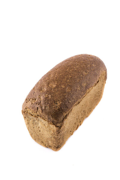 brown bread isolated on white background