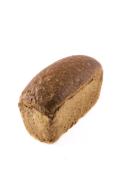 Brązowy Chleb Izolowany Białym Tle — Zdjęcie stockowe
