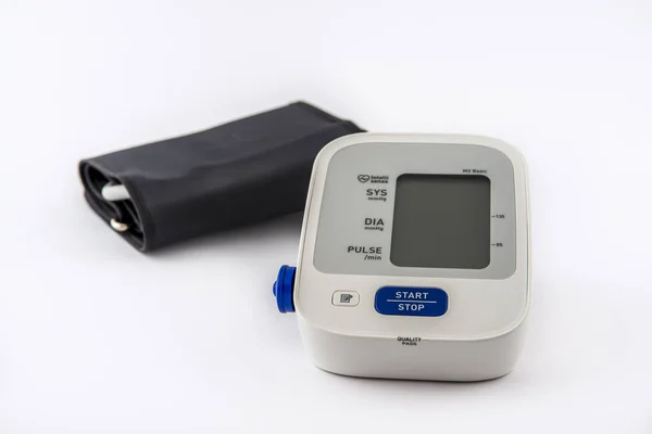 Digital Blood Pressure Monitor White Background — Stock Photo, Image