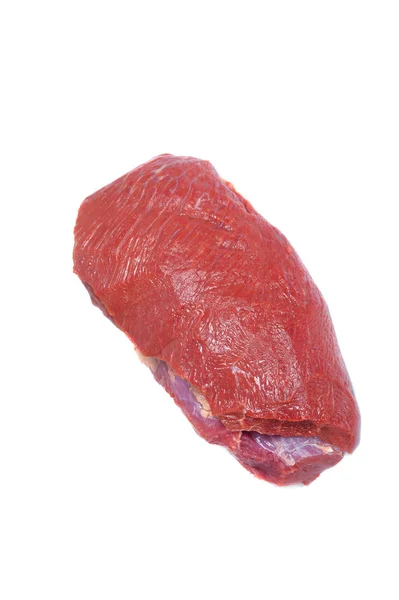 Frisches Rohes Rindfleisch Isoliert Auf Weißem Hintergrund — Stockfoto