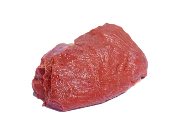 Carne Fresca Crua Isolada Sobre Fundo Branco — Fotografia de Stock