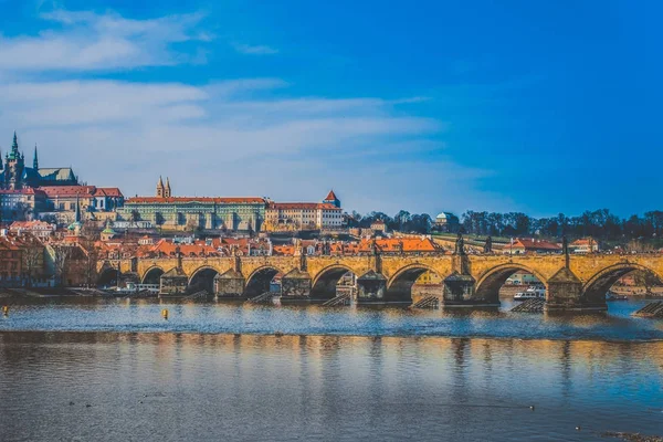 Charles Bridge Prague Summer Day — Stock Photo, Image