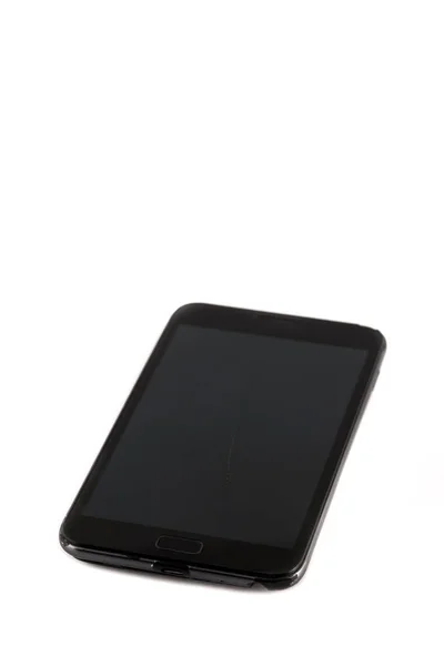 Smartphone Negro Con Pantalla Agrietada Blanco —  Fotos de Stock
