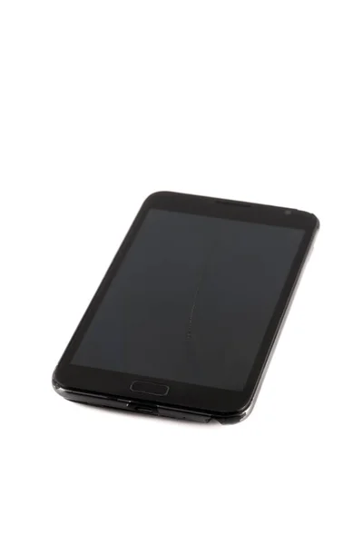 Smartphone Negro Con Pantalla Agrietada Blanco — Foto de Stock