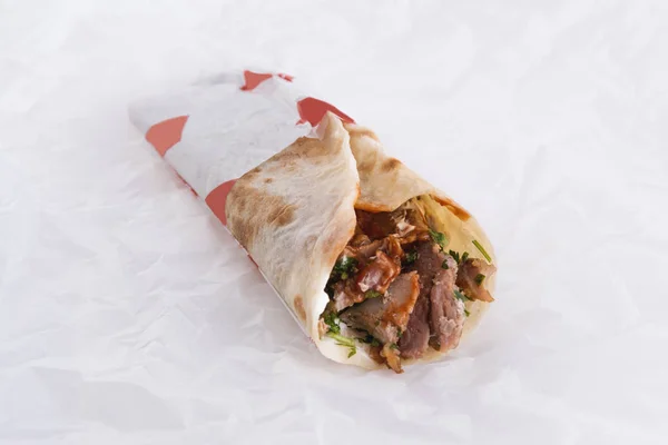 Sanduíche Shawarma, Doner Kebab, giroscópios — Fotografia de Stock