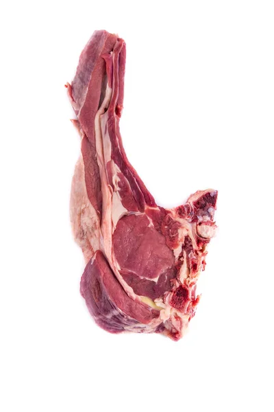 Carne Fresca Crua Isolada Sobre Fundo Branco — Fotografia de Stock