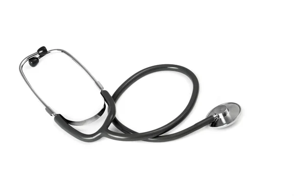 Stetoskop För Att Kontrollera Puls Vit Bakgrund — Stockfoto