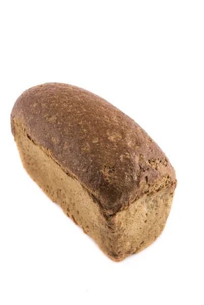 Bruin Brood Geïsoleerd Witte Achtergrond — Stockfoto