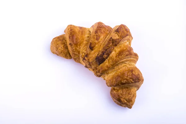 Croissant Simples Fundo Branco — Fotografia de Stock