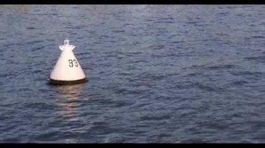 Suyun yüzeyinde şamandıra bobs.