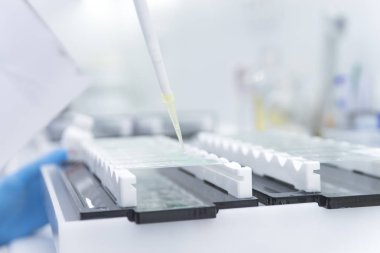 concentraat wetenschappers maken een experiment in een laboratorium