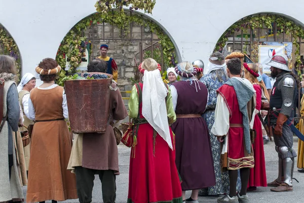 Kalshteyn República Checa Octubre 2017 Desfile Medieval Disfrazado Festival Vino — Foto de Stock