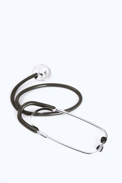 Black Medical Stethoscope White Background — Stock Photo, Image