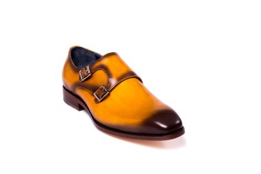 Erkekler ayakkabı izole, kahverengi, deri. beyaz arkaplanda izole.