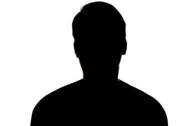Beyaz arka planda izole edilmiş genç silueti stüdyo resmi.