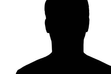 Beyaz arka planda izole edilmiş genç silueti stüdyo resmi.