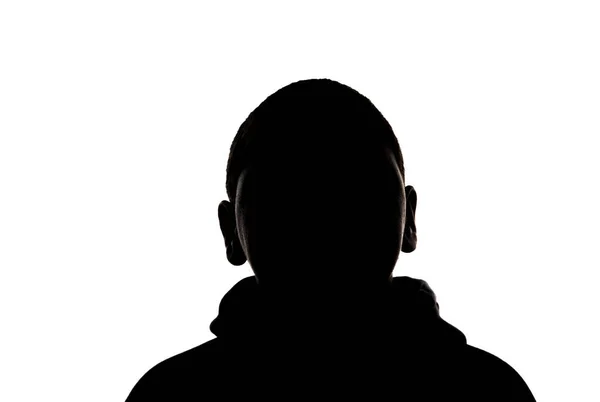 Teenager Silhouette Studio Portrait Isolated White Background — Stock Photo, Image