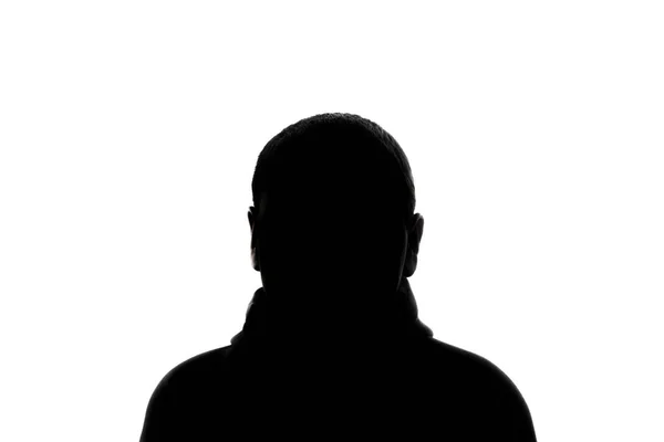Tiener Silhouet Studio Portret Geïsoleerd Witte Achtergrond — Stockfoto