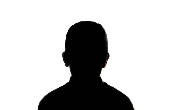 Teenager Silhouette Studio Portrait Isolated White Background — Stock Photo, Image