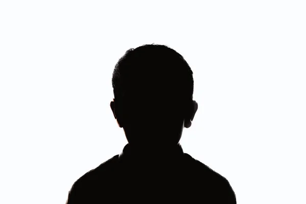 Teenager Silhouette Studio Portrait Isolated White Background — Stock Photo, Image