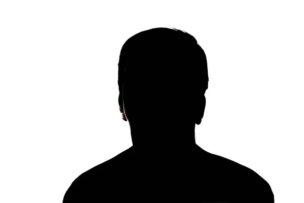 Teenager Silhouette Studioporträt Isoliert Auf Weißem Hintergrund — Stockfoto