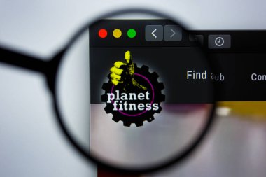Los Angeles, California, Abd - 21 Jule 2019: Planetfitness.Com web sitesinin açıklayıcı başyazı. Planetfitnesscom logosu ekranda görünür.