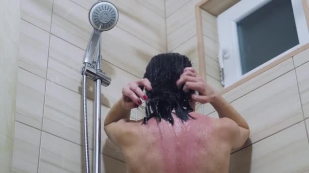 Shower femdom dyke long hair
