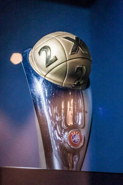 Çelyabinsk, Rusya Federasyonu - 20 Temmuz 2018: Ayrıca UI Kupası, Şampiyonlar Ligi, Uefa Kupası ve 1999, Kupa Galipleri Kupası kadar kısaltılır Uefa Intertoto Kupası.