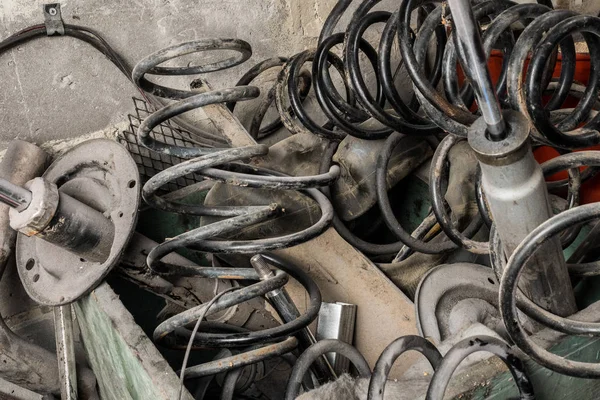 Desperdicio Metal Chatarra Las Piezas Viejas Del Coche Montón Piezas —  Fotos de Stock