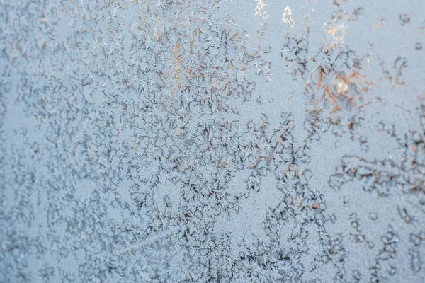 Образцы Сделанные Морозом Окне Морозная Зимняя Фотография — стоковое фото