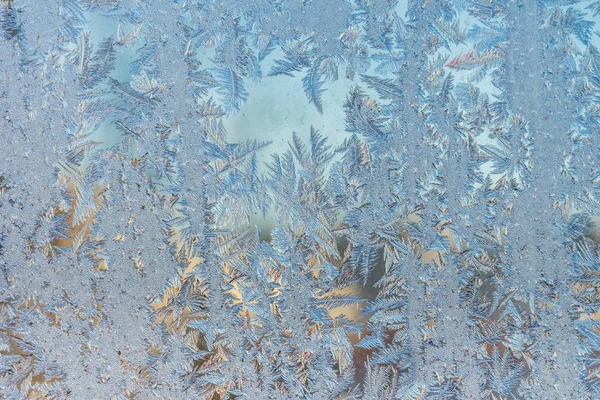 Patterns Made Frost Window Frosty Winter Background Photo — Stock Photo, Image