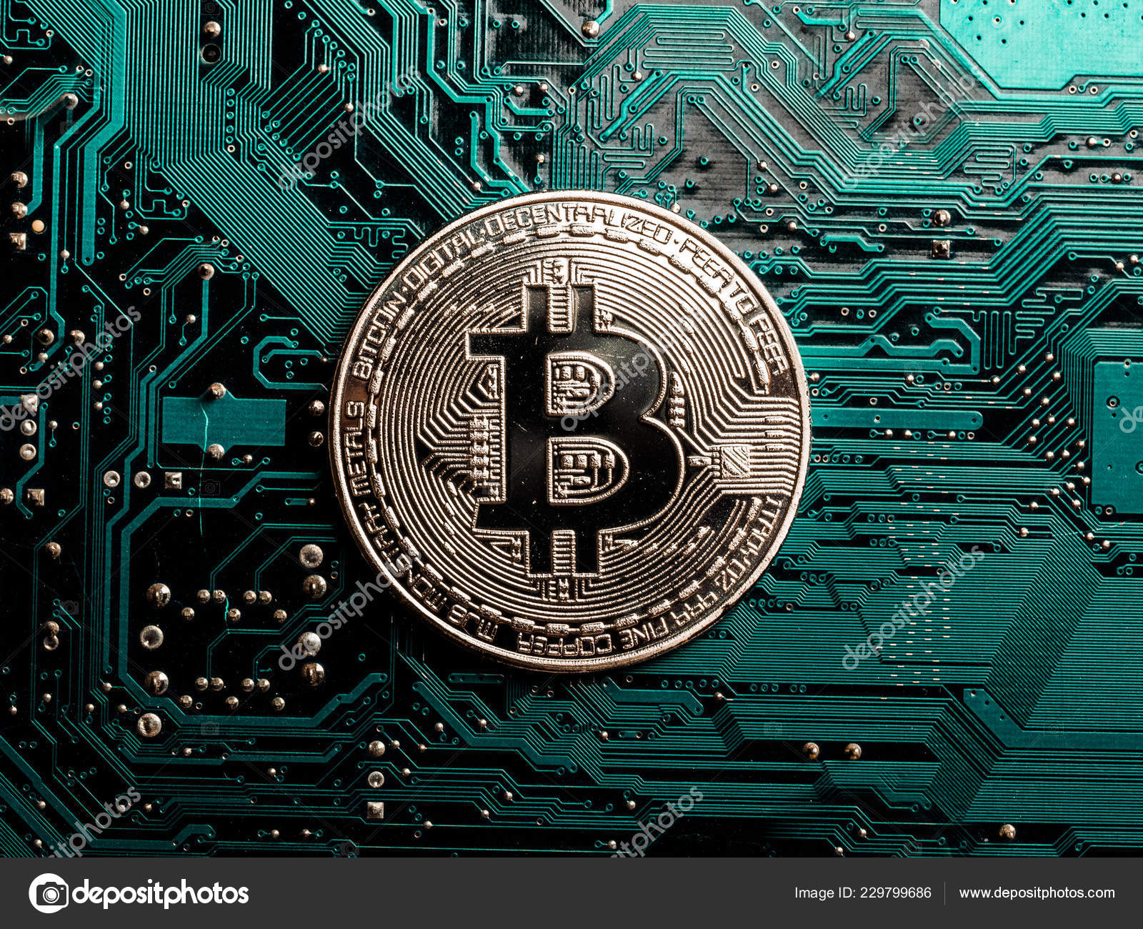 Concept Bitcoin Mining Physical Bit Coin Digital Currency Cryptocurrency  Silver — Stock Editorial Photo © Evgeniy_Bobkov #229799686