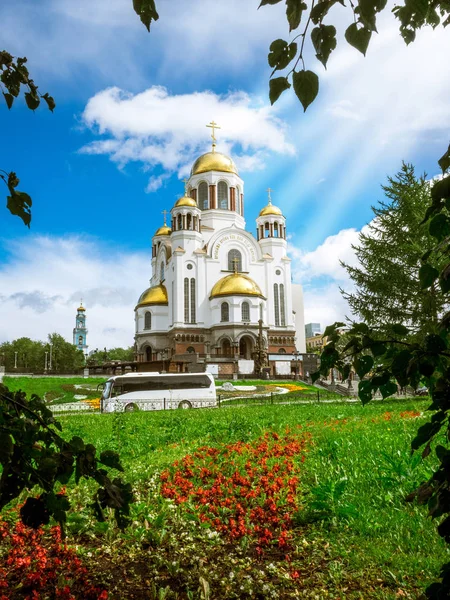 Ekaterinburg Son Rus Mparator Ailesinin Ölüm Yeri Kan Kilisesi Kaplıcaları — Stok fotoğraf
