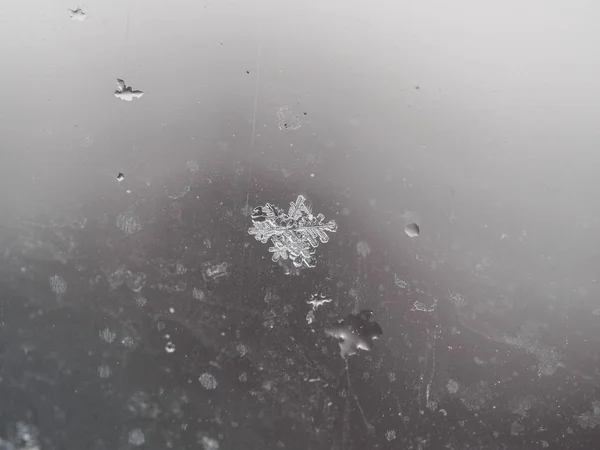Fragment Snow Texture Snowflakes Covered Plan White Pure Snow Macro — Stock Photo, Image