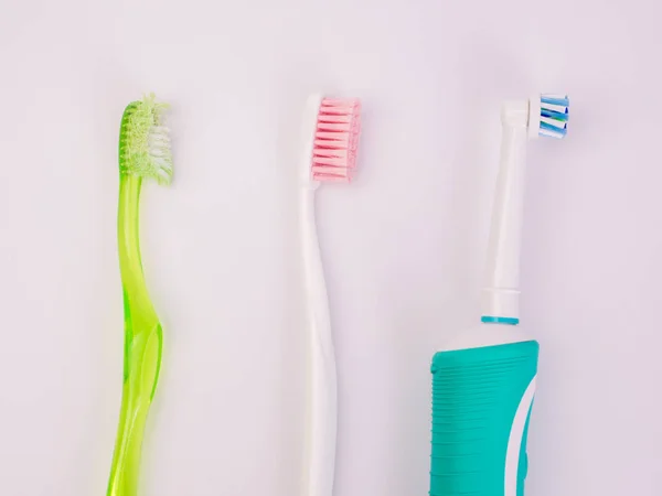Conceito Dentário Escova Dentes Escova Dentes Elétrica Isolada Cuidados Saúde — Fotografia de Stock