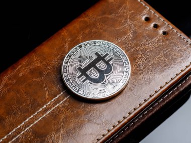 Popüler cryptocurrency deri cüzdan. Bitcoins kavramı kaydetmek. Lüks iş istikrar finans ve yatırım.