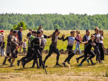 Chelyabinsk, Rusya-24 Haziran 2019: engel yarışı denilen 